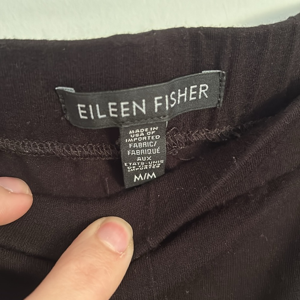 EILEEN FISCHER BLACK VISCOSE TROUSER PANTS MEDIUM COMFORTABLE TIMELESS ELEGANT - Picture 2 of 3
